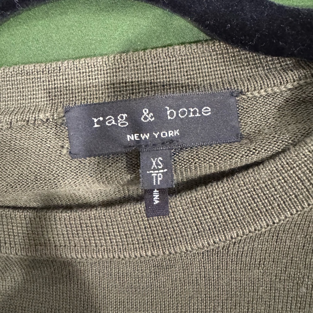 Rag And Bone Green Top With Sheer Arms - image 2